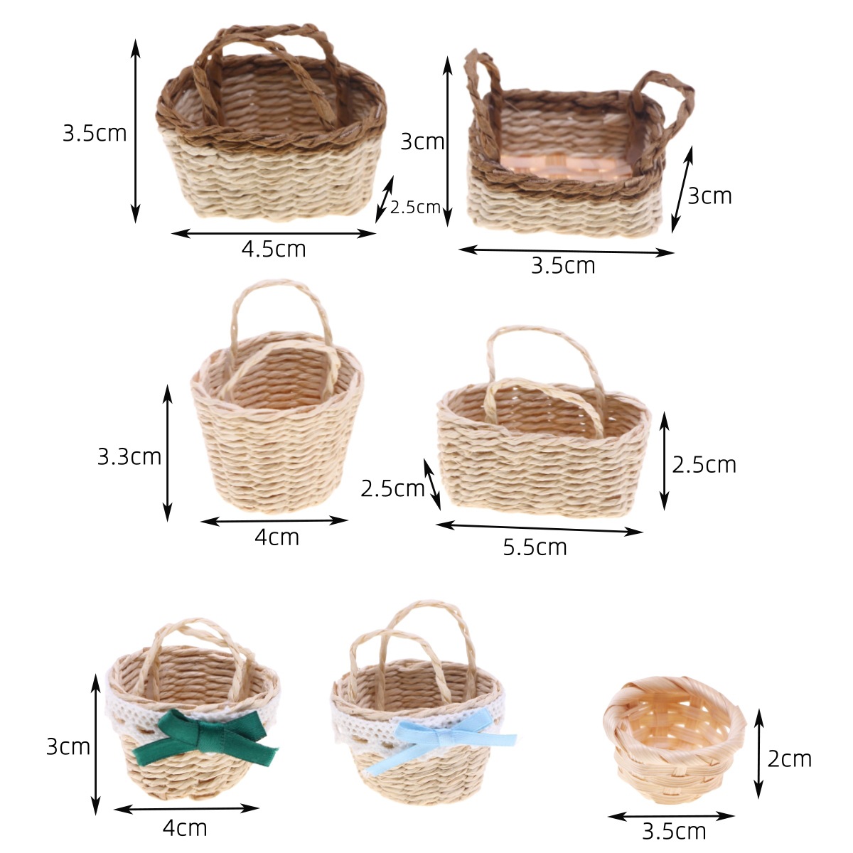 Basket Bag Wicker - 1Pc Casa delle bambole intrecciata a