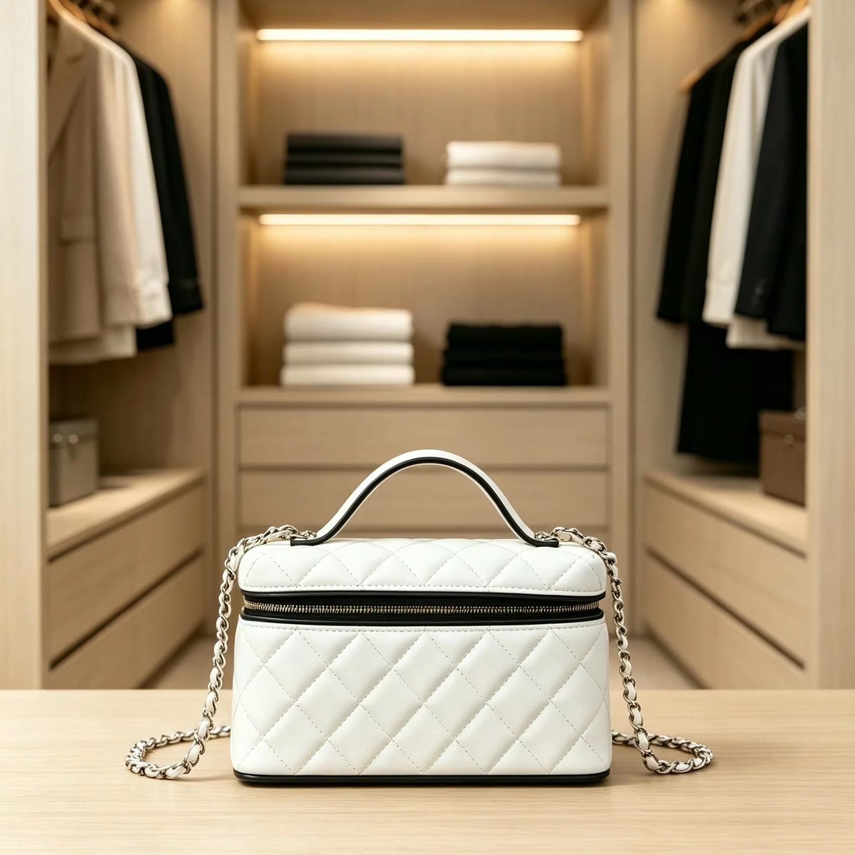 Women Vanity Bags - Borsa a tracolla con manico superiore,