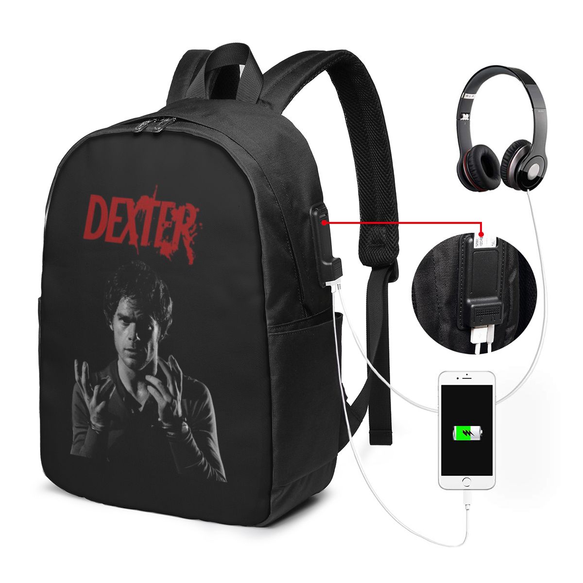 Women Bags For Travel - Zaino Movie Dexter Morgan, borsa da