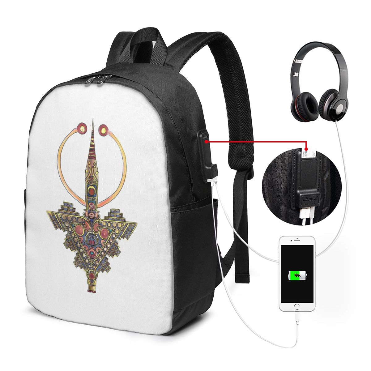 Women Bags For Travel - Zaino da viaggio Kabyle Jewelry Amazigh
