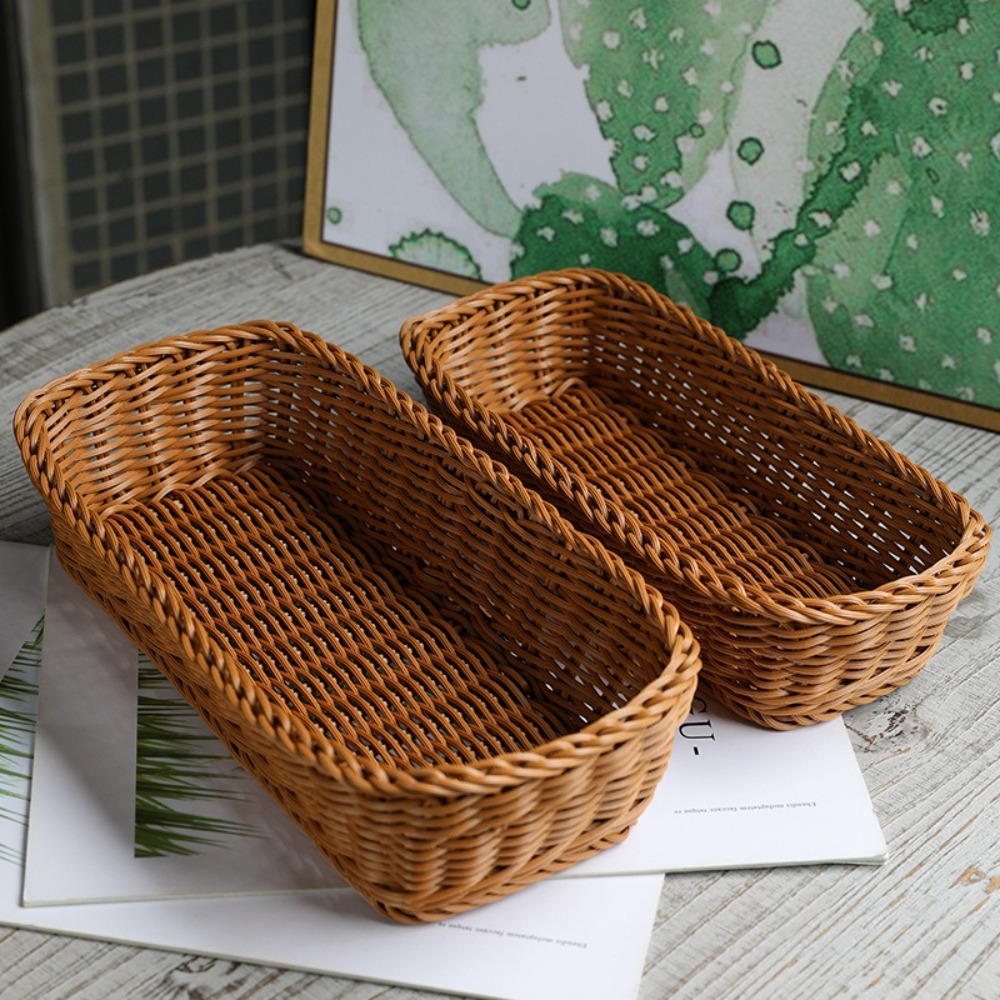Basket Bag Wicker - Cestino portaoggetti in finto rattan Vassoio