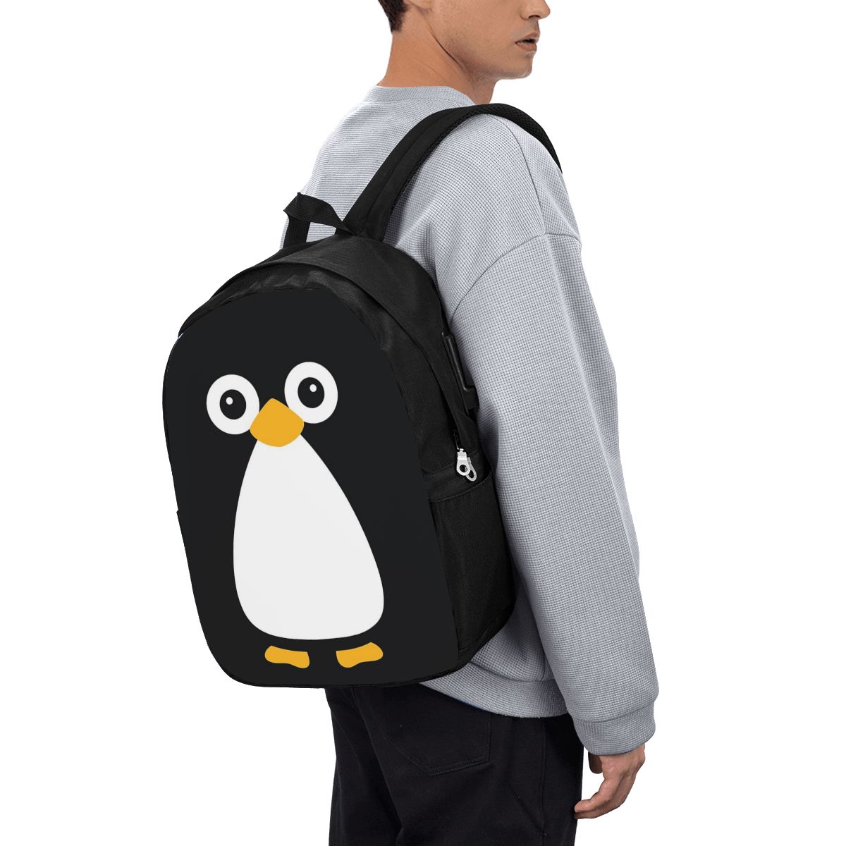 Women Bags For Travel - Simpatico zaino con pinguino vettoriale, borsa