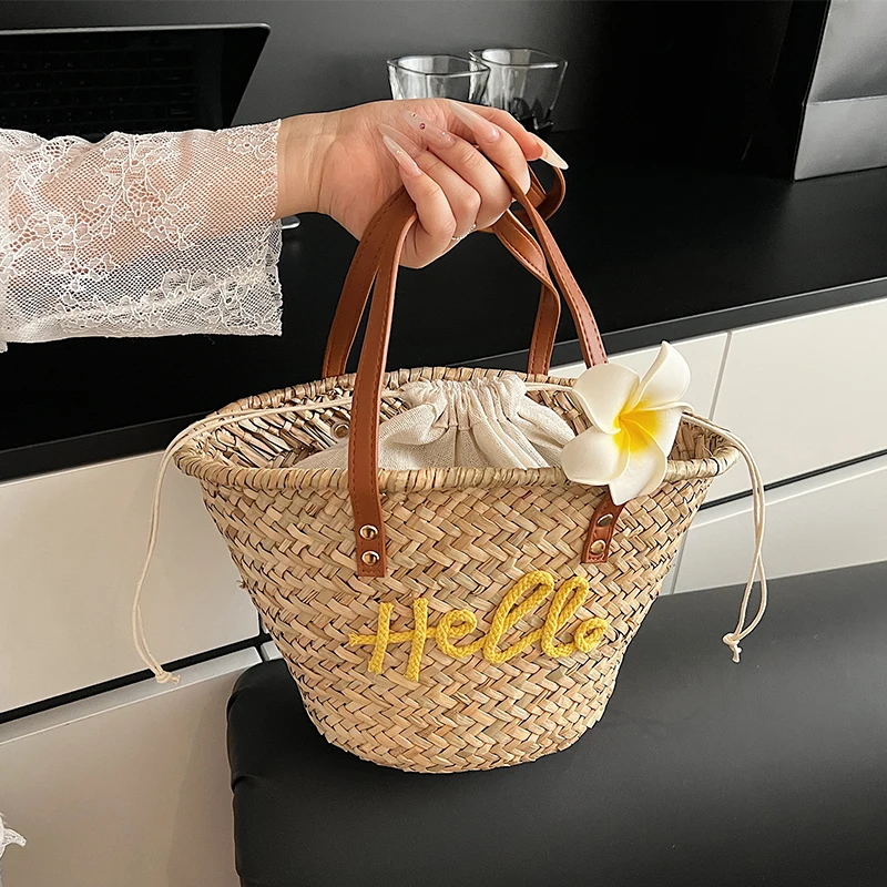 Basket Bag Wicker - Borse casual in cestino intrecciato in