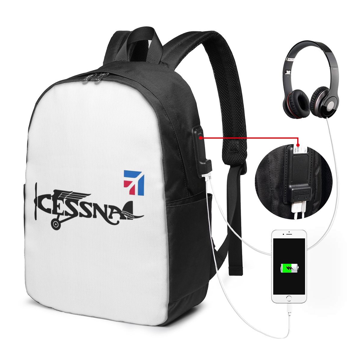 Zaino con logo Cessna, borsa d - Women Bags For Travel recensione e prezzo
