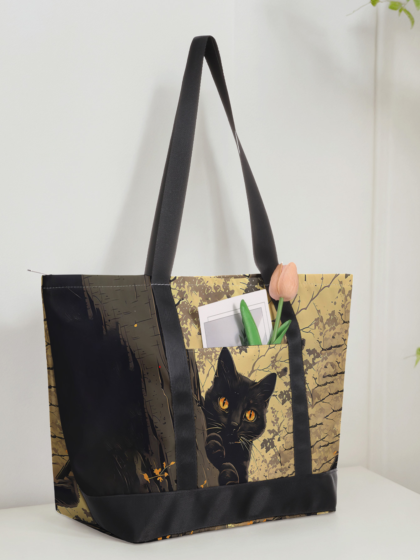 Borsa Tote Retro Art con Gatto - Women Bags Medium Size recensione e prezzo